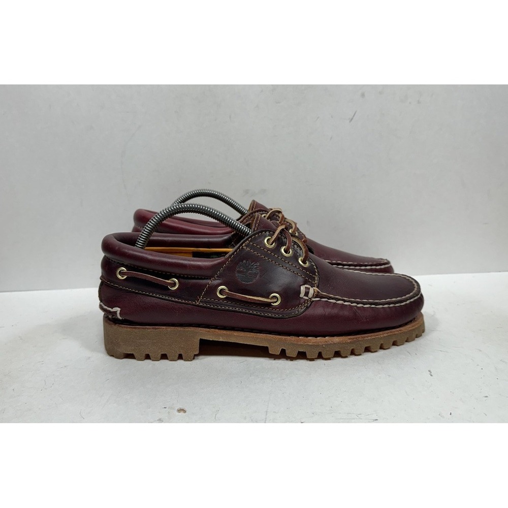 Timberland 3 Eye Lug Leather Boat Shoes 50009 Burgundy Men's Size 9 M